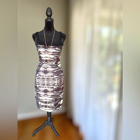 JAYGODFREY Zebra Animal Print Square Neck Dress Size 4 - Picture 5 of 15